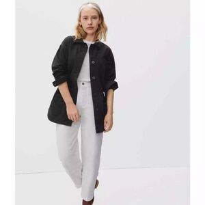Everlane Cinchable Chore Jacket Cotton Canvas Black Sz Small MINIMALIST …